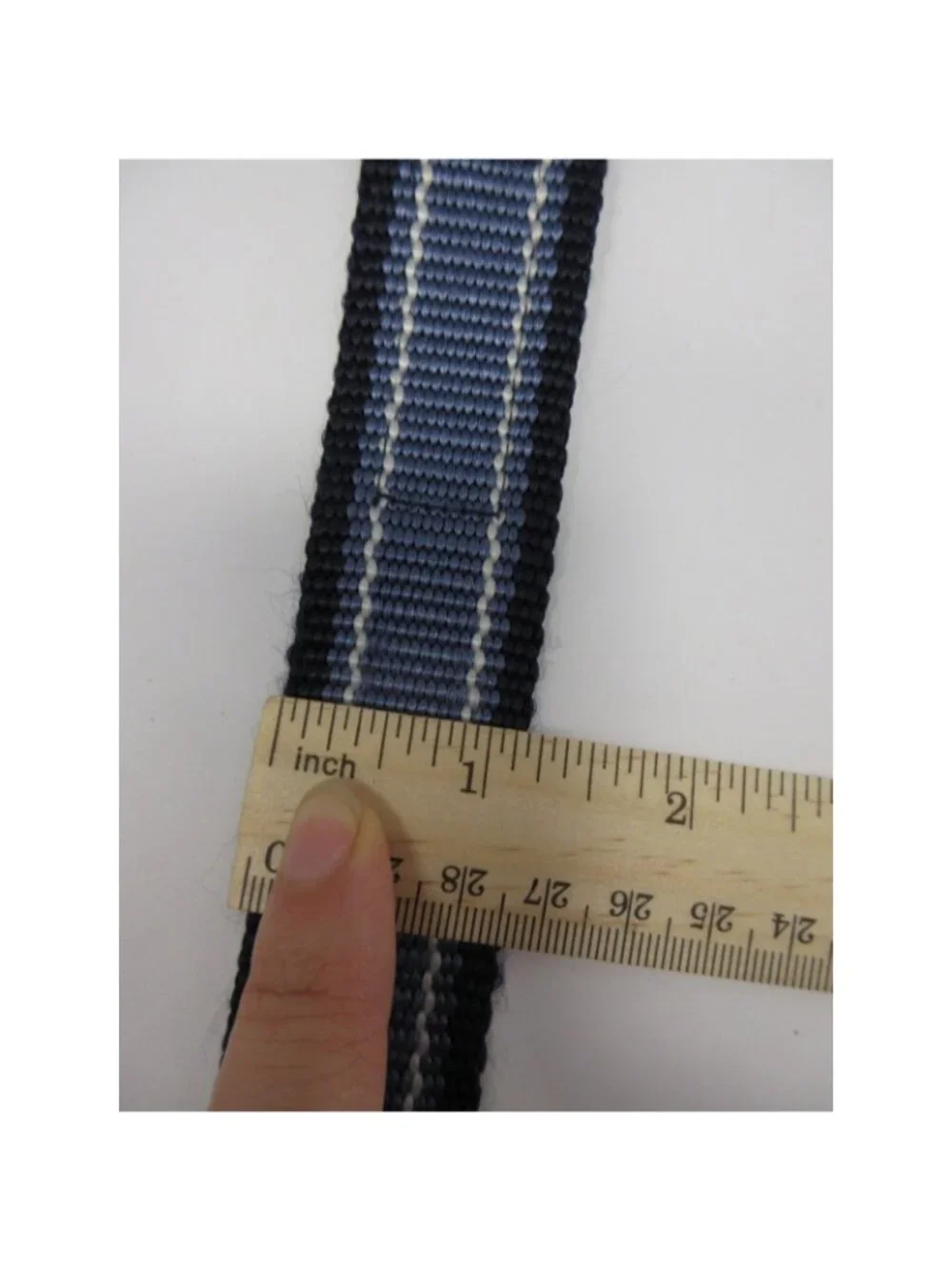 Brooks Brothers Belt 44 Stripe Ribbon Webbing Leather D-Ring Preppy NEW